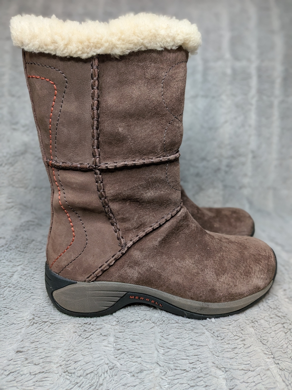 Merrell Women's Brown Suede Shearling-Lined Winter Boots Women's Size 5